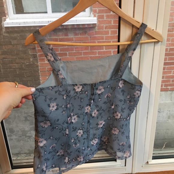 Floral structured vintage crop top - Picture 3 of 5